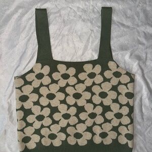 Altar'd State Green and Cream Knit Top